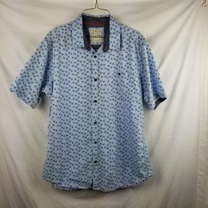 Alexander Julian Button Mens Shirt XL Stars Blue